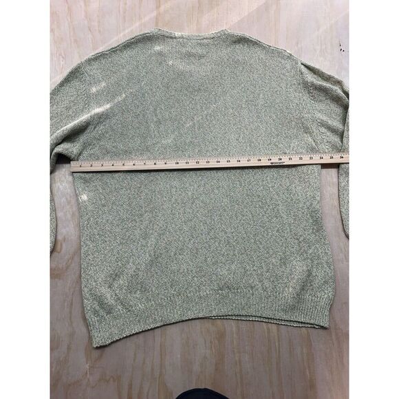 Scott Barber Sweater Made In Italy Cashmere Wool Silk Blend XL Beige V Neck - Picture 6 of 6